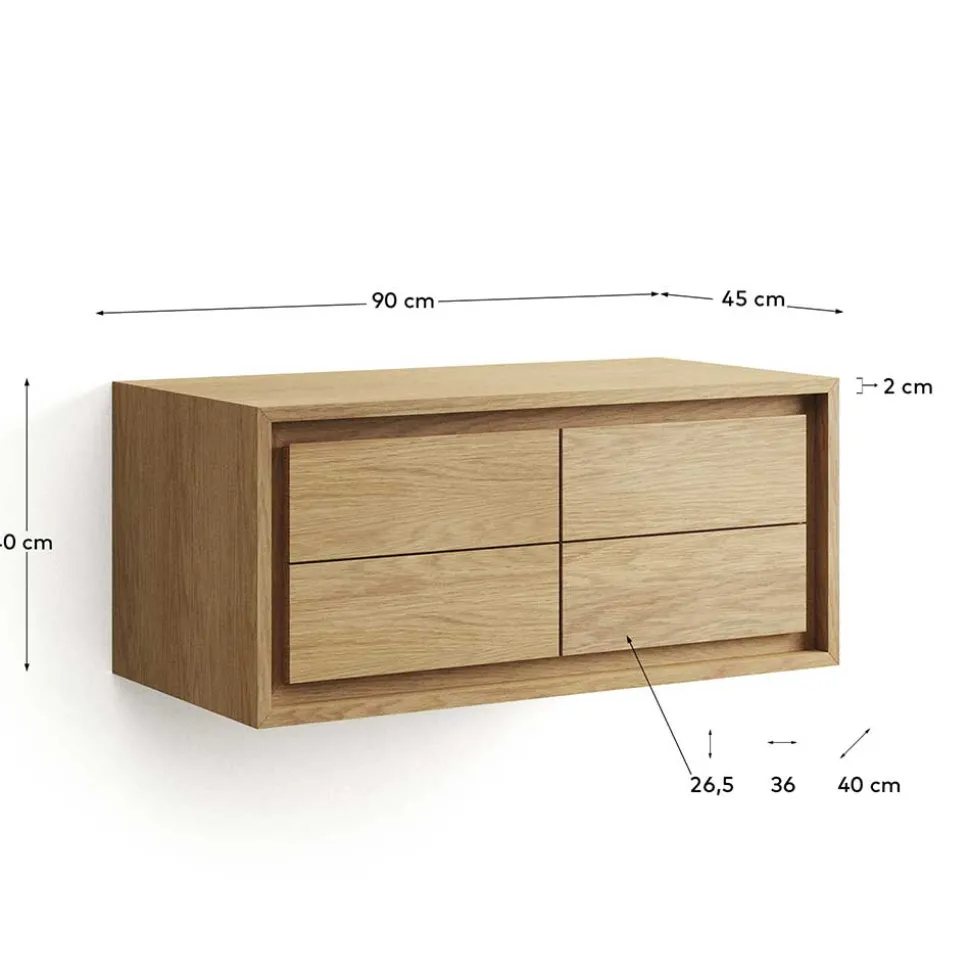 90cm Teakholz Waschkonsole fürs Bad - Reddnas