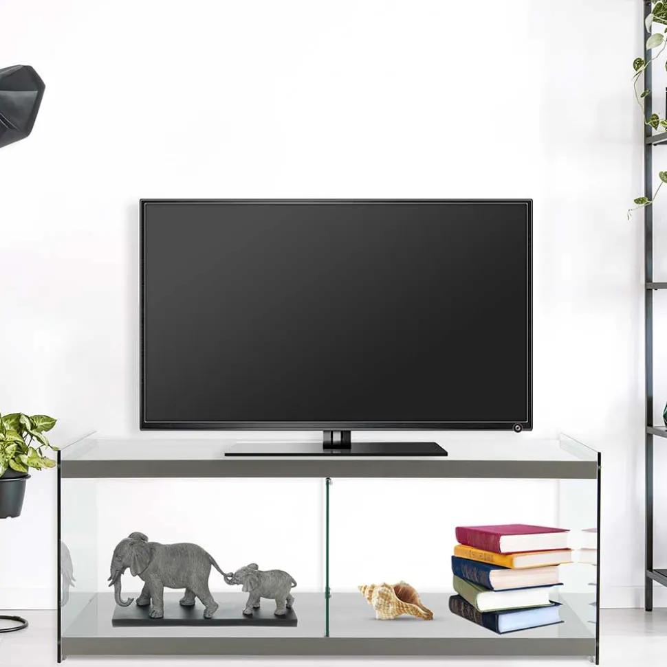 120cm TV Board in Hochglanz Grau - Verez