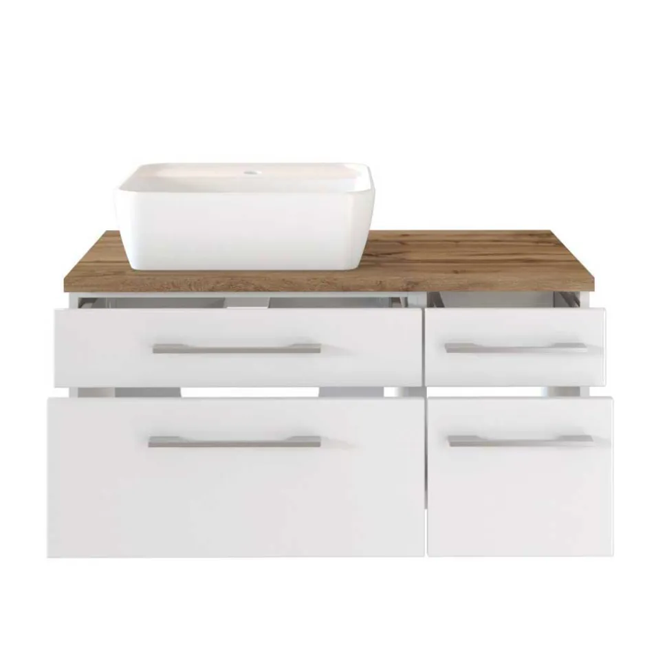 90cm Unterbecken Schrank mit Aufsatzbecken - Enwicos