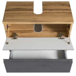 60cm Unterbeckenschrank in Grau & Wildeiche - Jambi