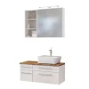 90cm Waschbecken Möbel Set in Weiß - Enwicos (dreiteilig)
