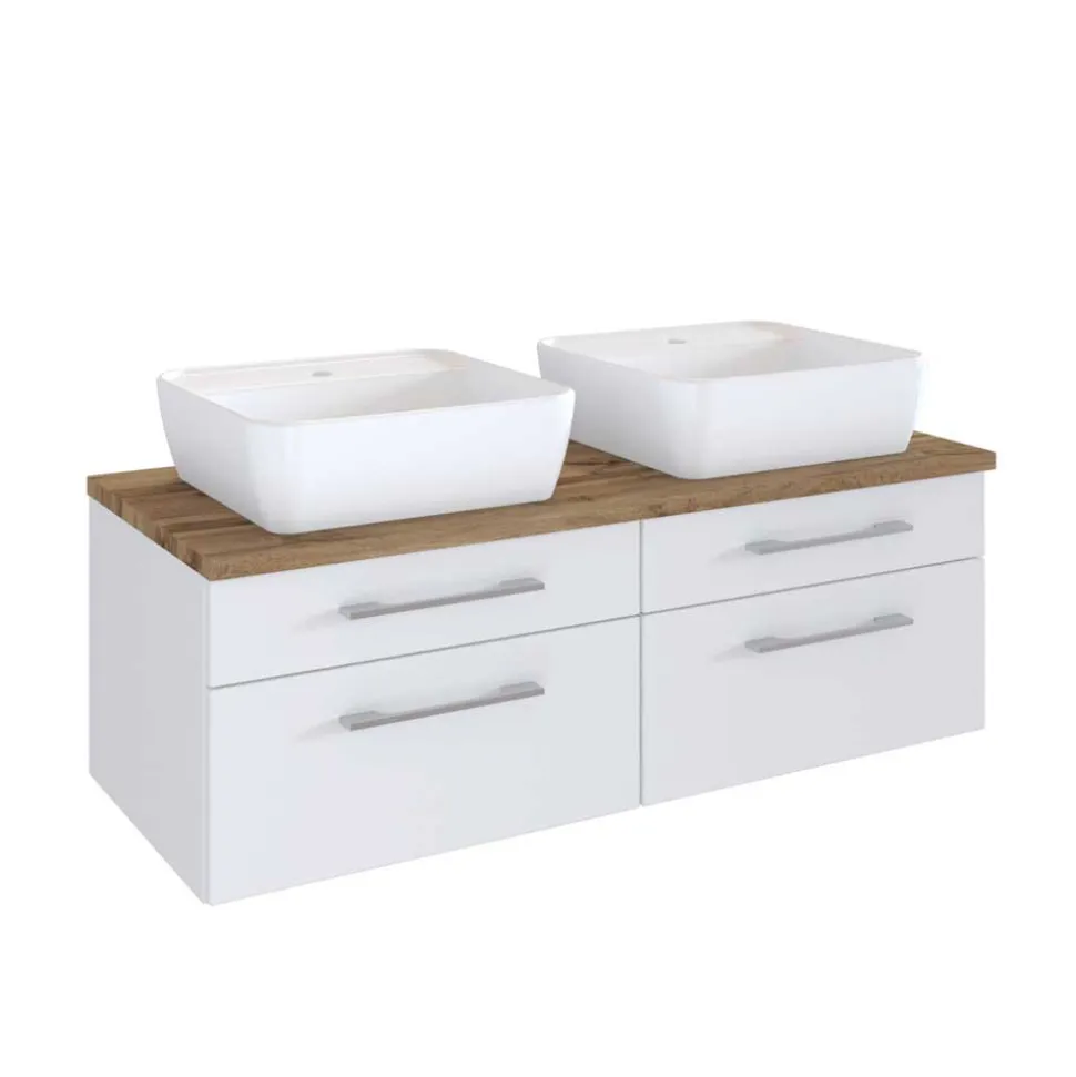 120cm Waschtisch für 2 Personen in Weiß - Enwicos