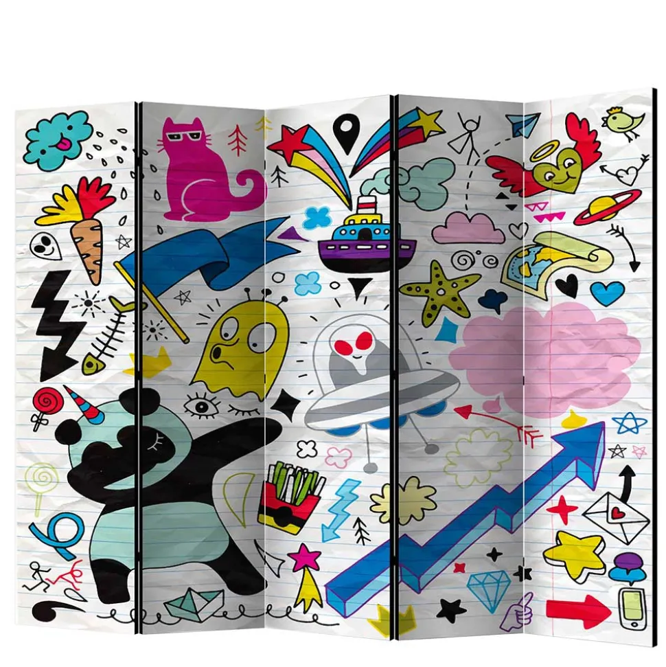 Comic Style Paravent mit bunten Motiven - Patasano