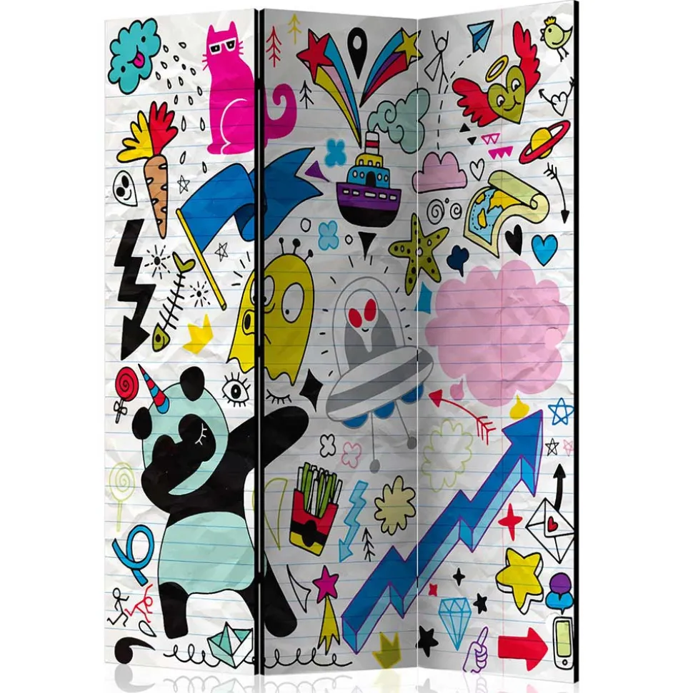 Comic Style Paravent mit bunten Motiven - Patasano