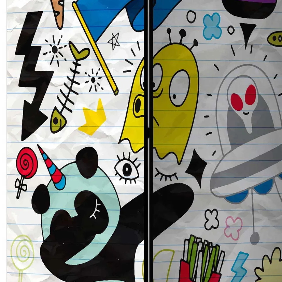 Comic Style Paravent mit bunten Motiven - Patasano