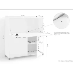 Computer Schrank in Weiß - Darpanos