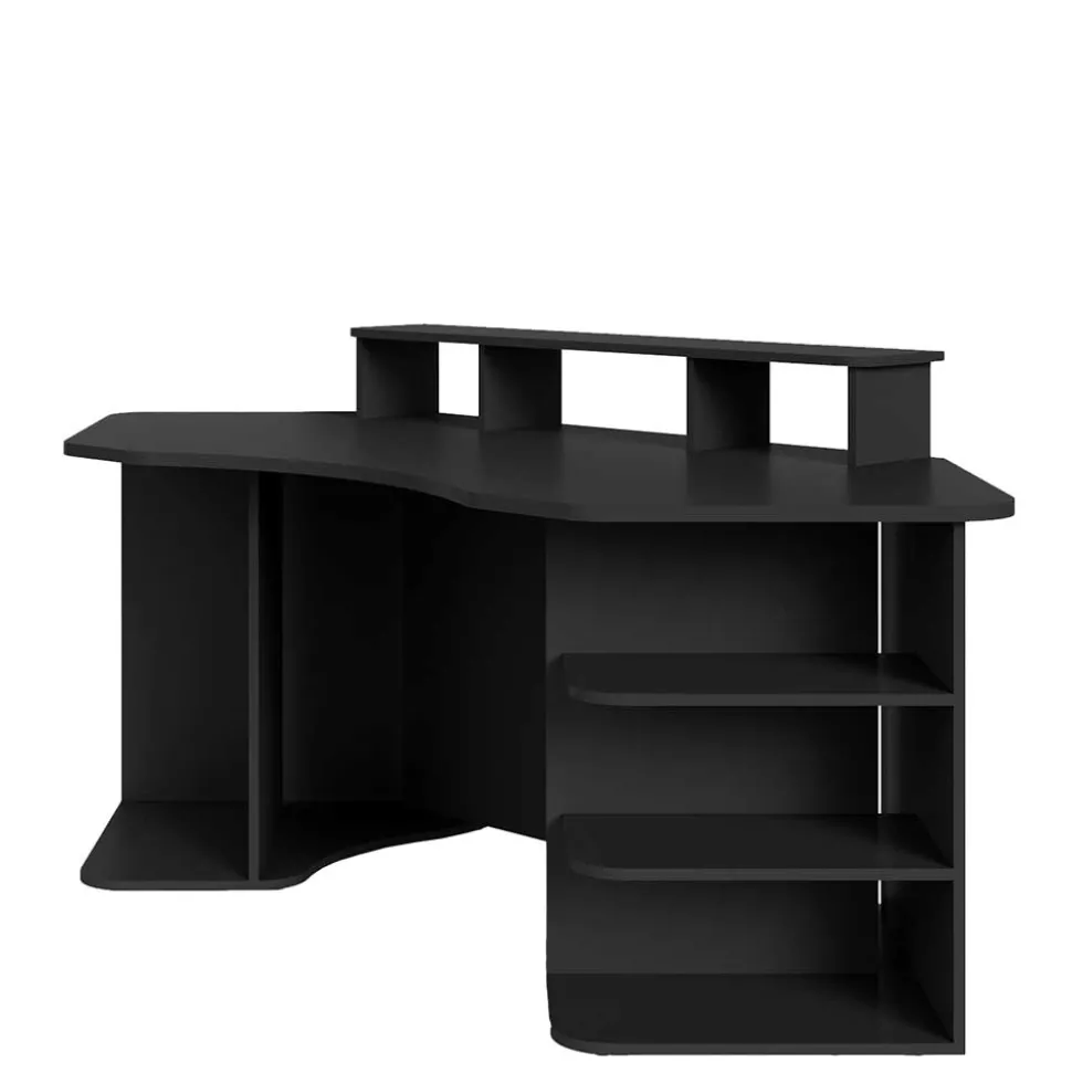 Computertisch in Schwarz mit Aufsatz - Iscian