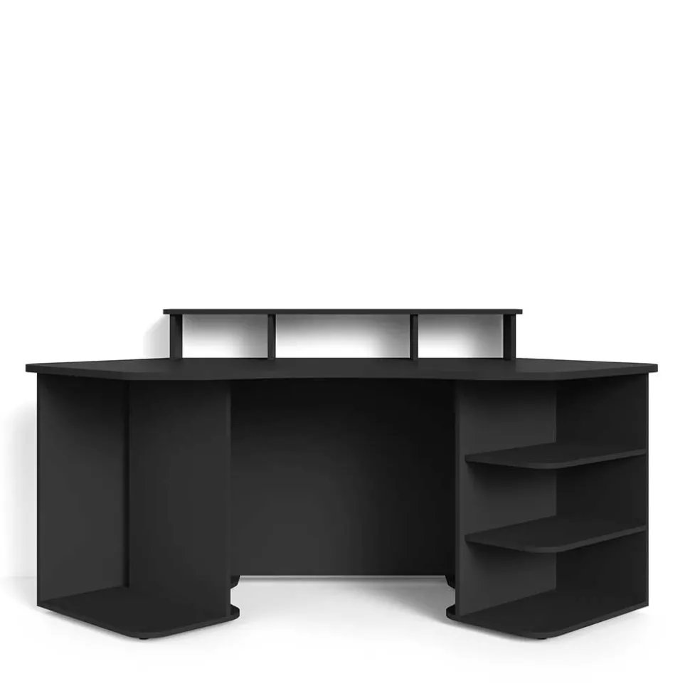 Computertisch in Schwarz mit Aufsatz - Iscian