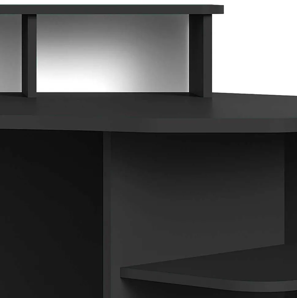 Computertisch in Schwarz mit Aufsatz - Iscian