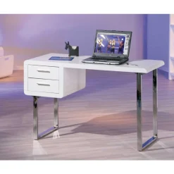 Computertisch Point in Hochglanz Weiß
