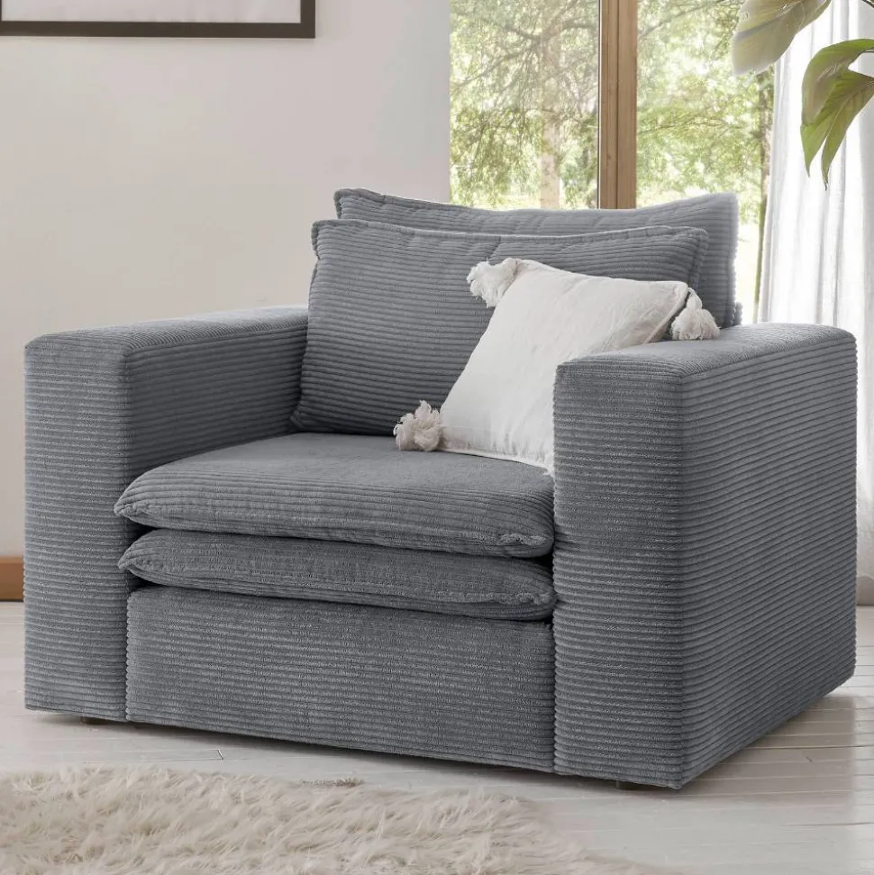 Cord Sessel in Anthrazit - Ruffos