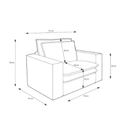 Cord Sessel in Anthrazit - Ruffos