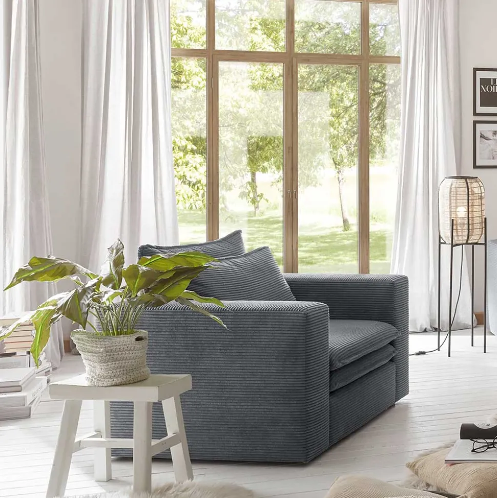 Cord Sessel in Anthrazit - Ruffos