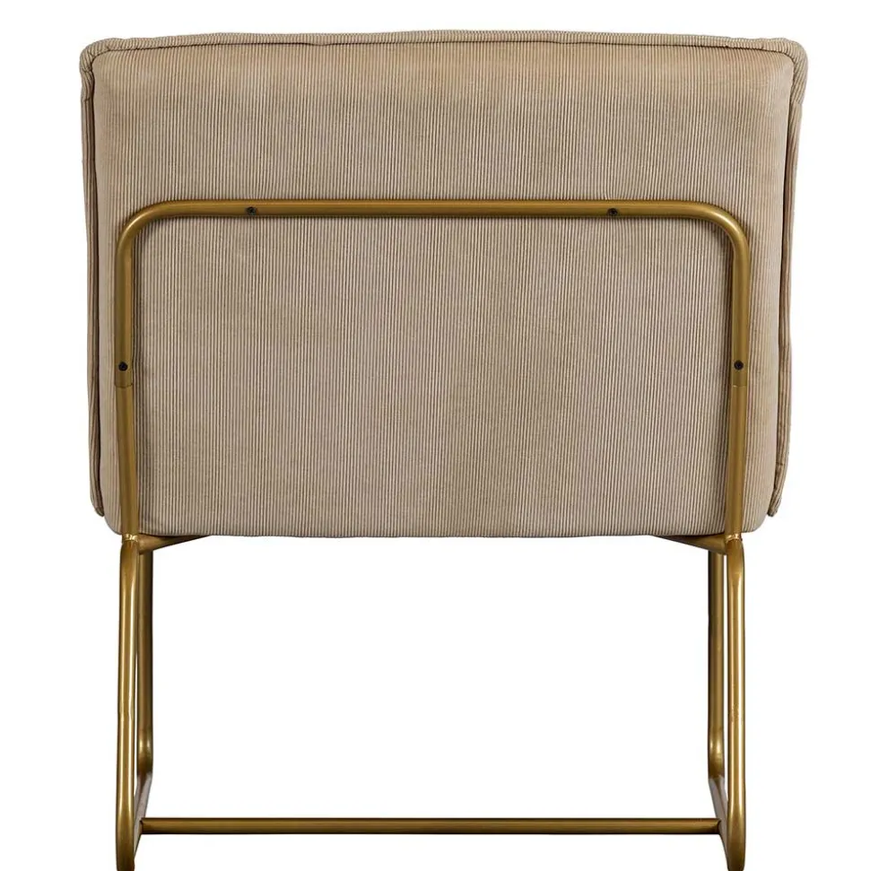 Cord Wohnzimmerstuhl in Beige - Velsamos