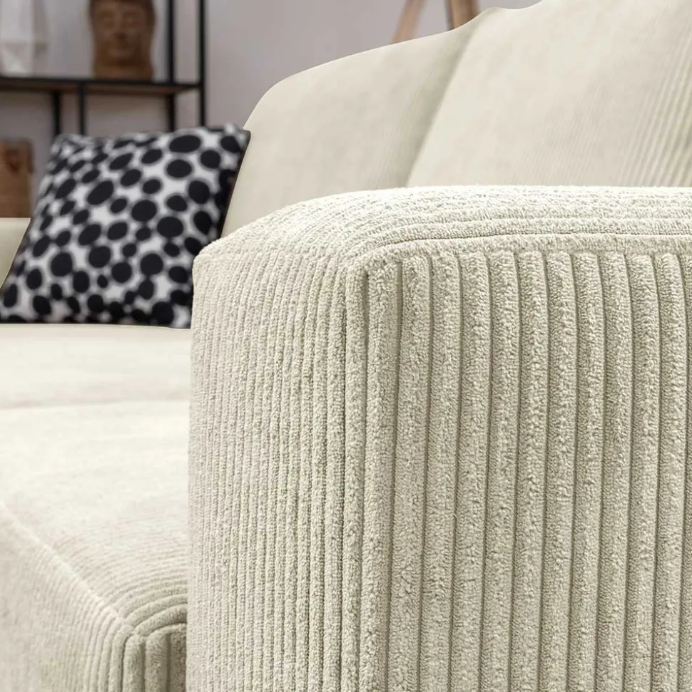 Couchecke in Cremeweiß Cordbezug - Zubella