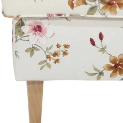 Couchhocker in Weiß mit Blumen Muster - Salines