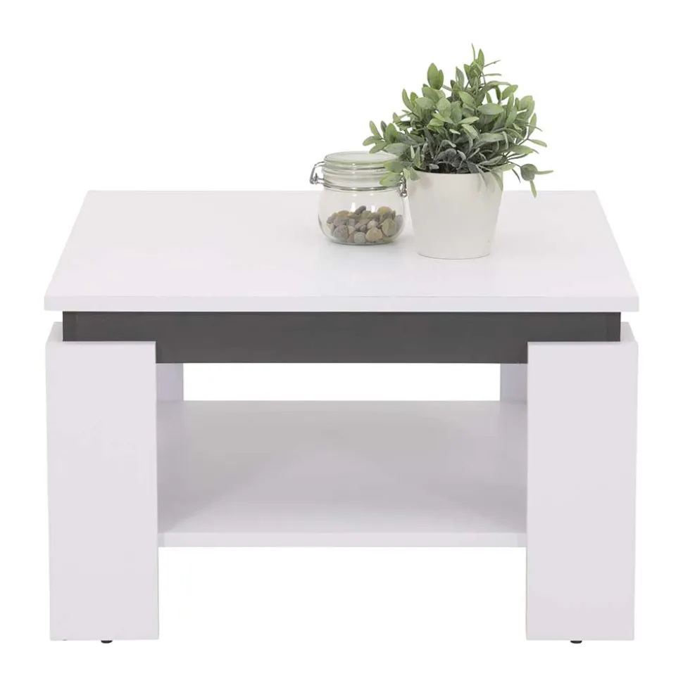 Couchtisch in Weiß mit Anthrazit - Blacky