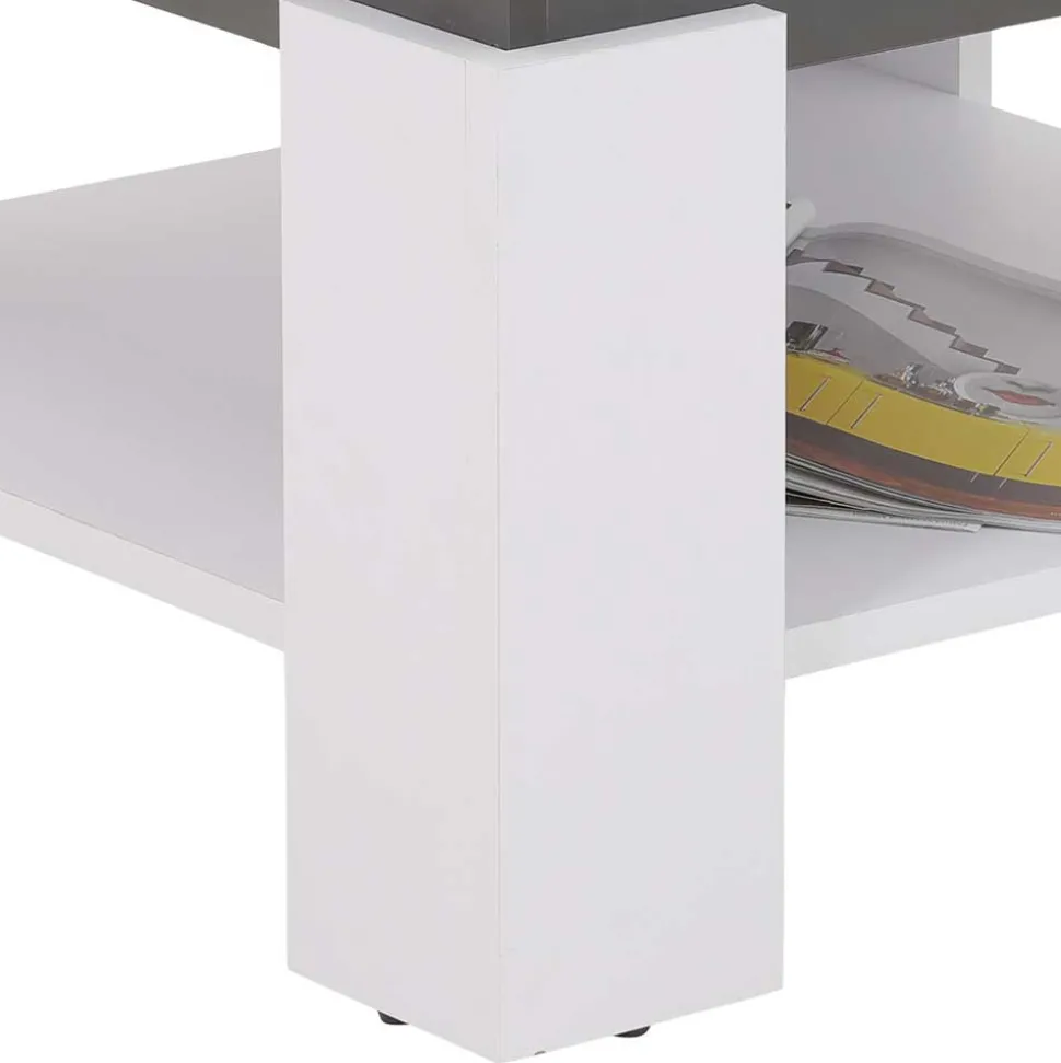 Couchtisch in Weiß mit Anthrazit - Blacky