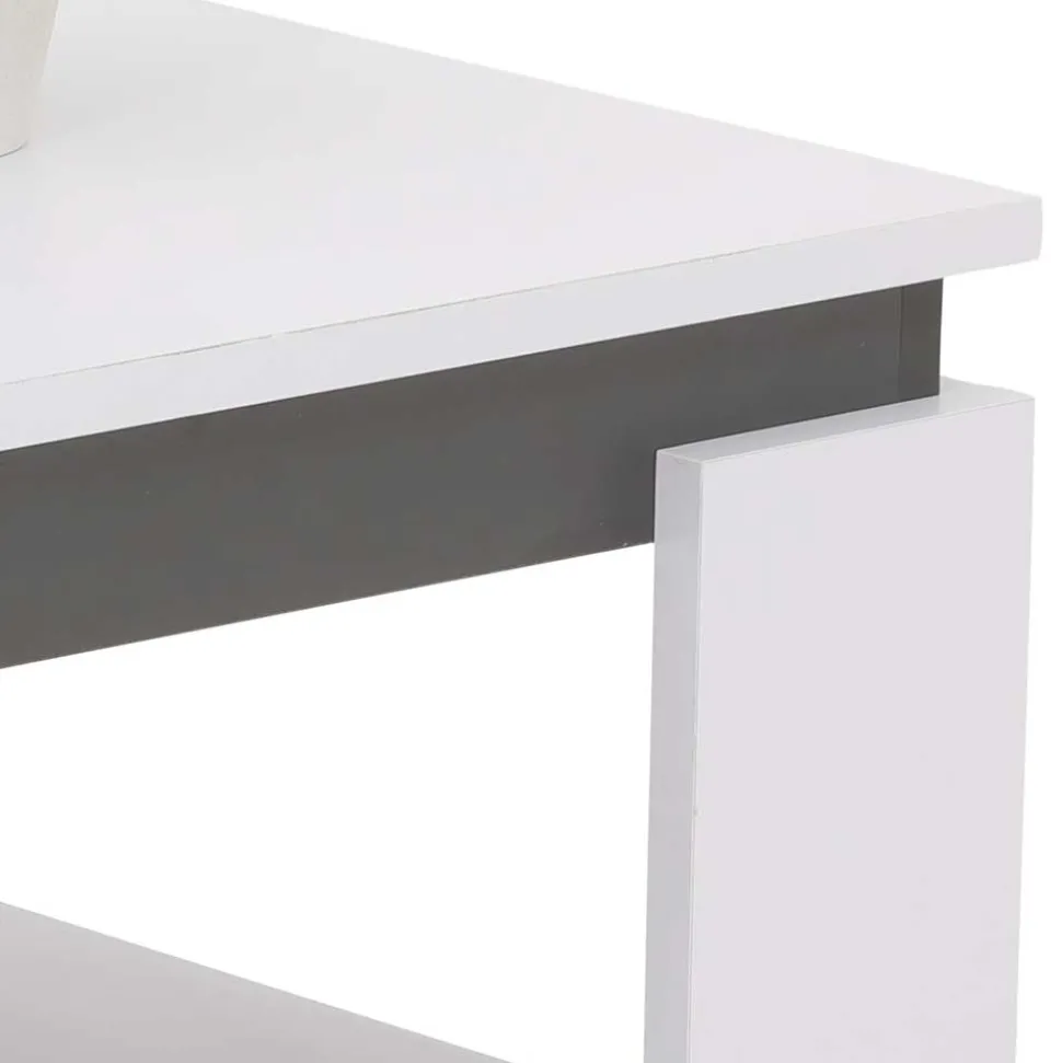 Couchtisch in Weiß mit Anthrazit - Blacky