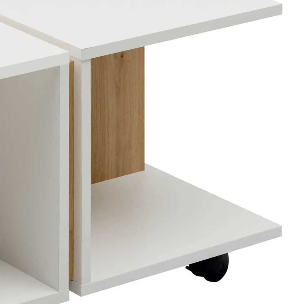 Couchtisch mit Ablagen auf Rollen - Hurada