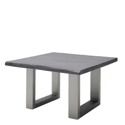 Couchtisch mit Naturkanten Holzplatte in Grau - Kassanda