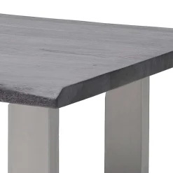 Couchtisch mit Naturkanten Holzplatte in Grau - Kassanda