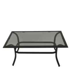 Couchtisch mit Rauchglas Platte - Tubrina