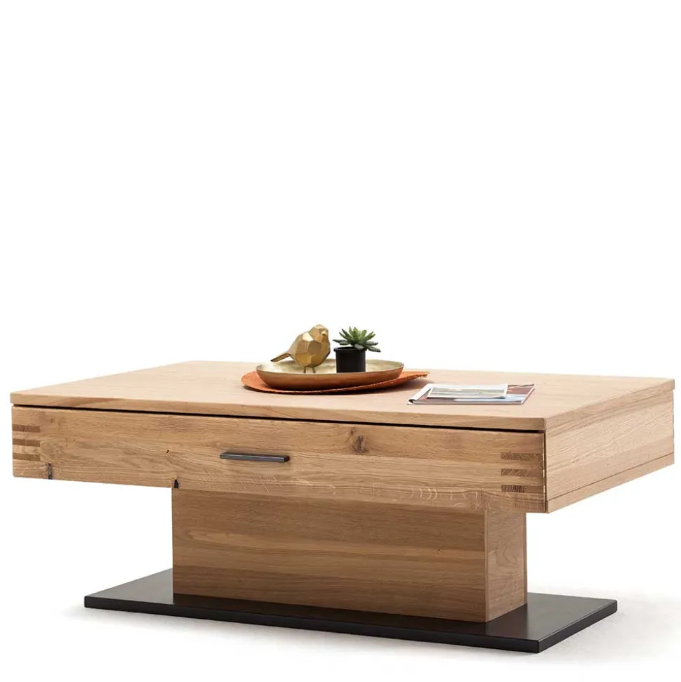 Couchtisch mit Säulenfuß und Schublade - Crupean