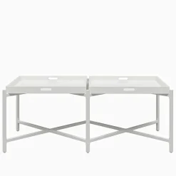 Couchtisch mit zwei Tabletts in Weiß - Vereny