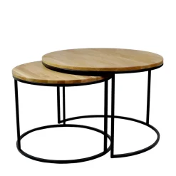 Couchtisch Zweisatz aus Wildeiche - Cazama (zweiteilig)