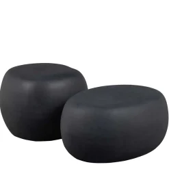 Couchtische aus Tonfaser in Anthrazit - Elhan (zweiteilig)