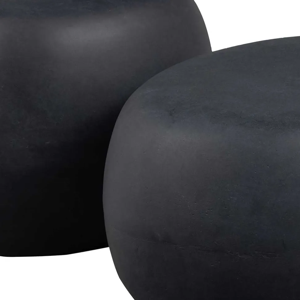 Couchtische aus Tonfaser in Anthrazit - Elhan (zweiteilig)