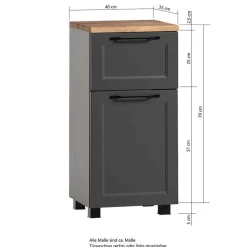 Country Chic Waschplatz und Unterschrank Set - Novelya (dreiteilig)