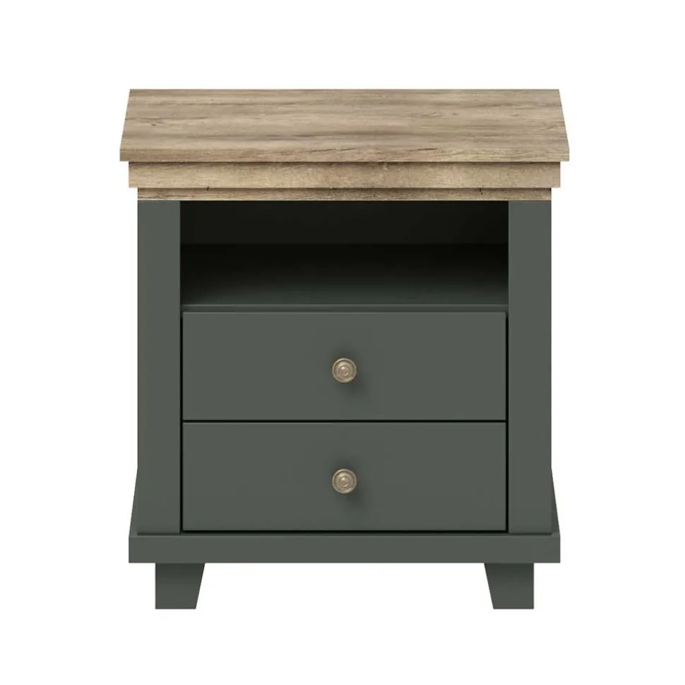 Country Nachtkommode in Dunkelgrün - Daney