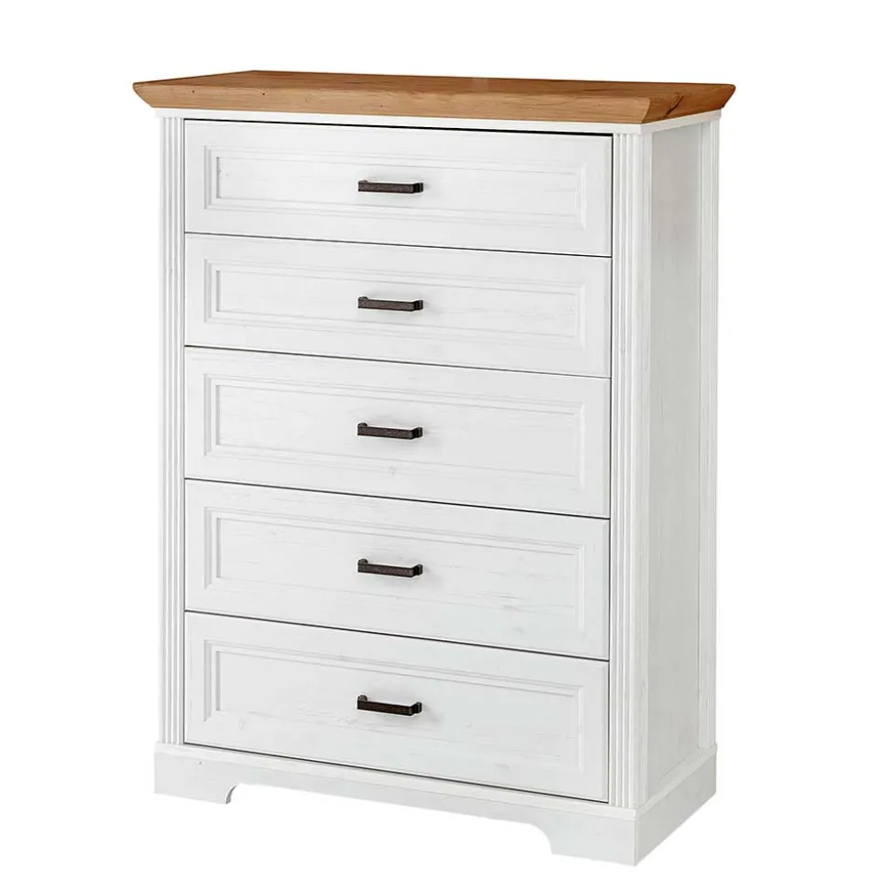 Country Style Hochkommode mit fünf Schubladen - Mehady