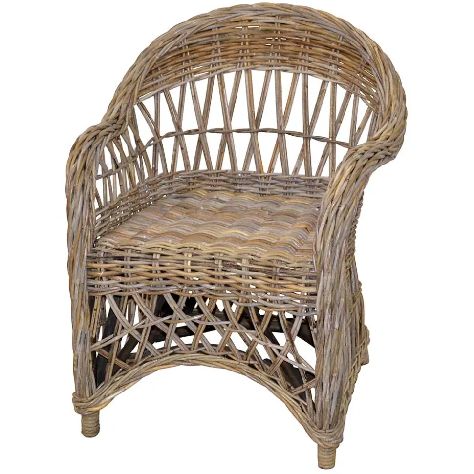 Country Style Rattansessel in Grey Wash - Lazium