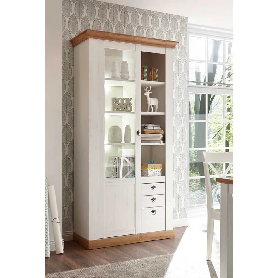 Country Style Vitrinenschrank zweifarbig - Diatara