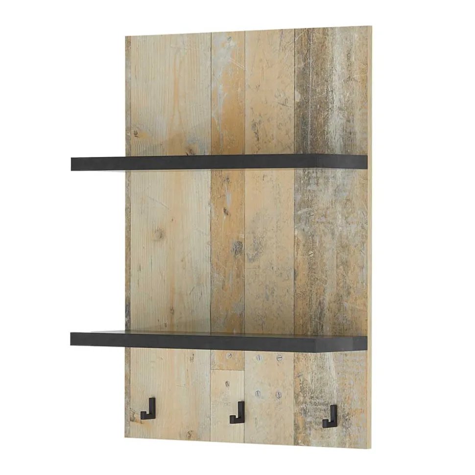 Country Style Wandboard mit 2 Böden & 3 Haken - Garisa