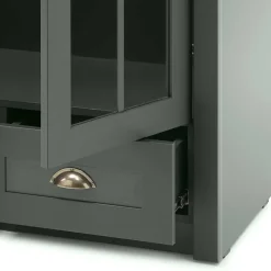 Country Vitrinenschrank in Dunkelgrün - Niestov