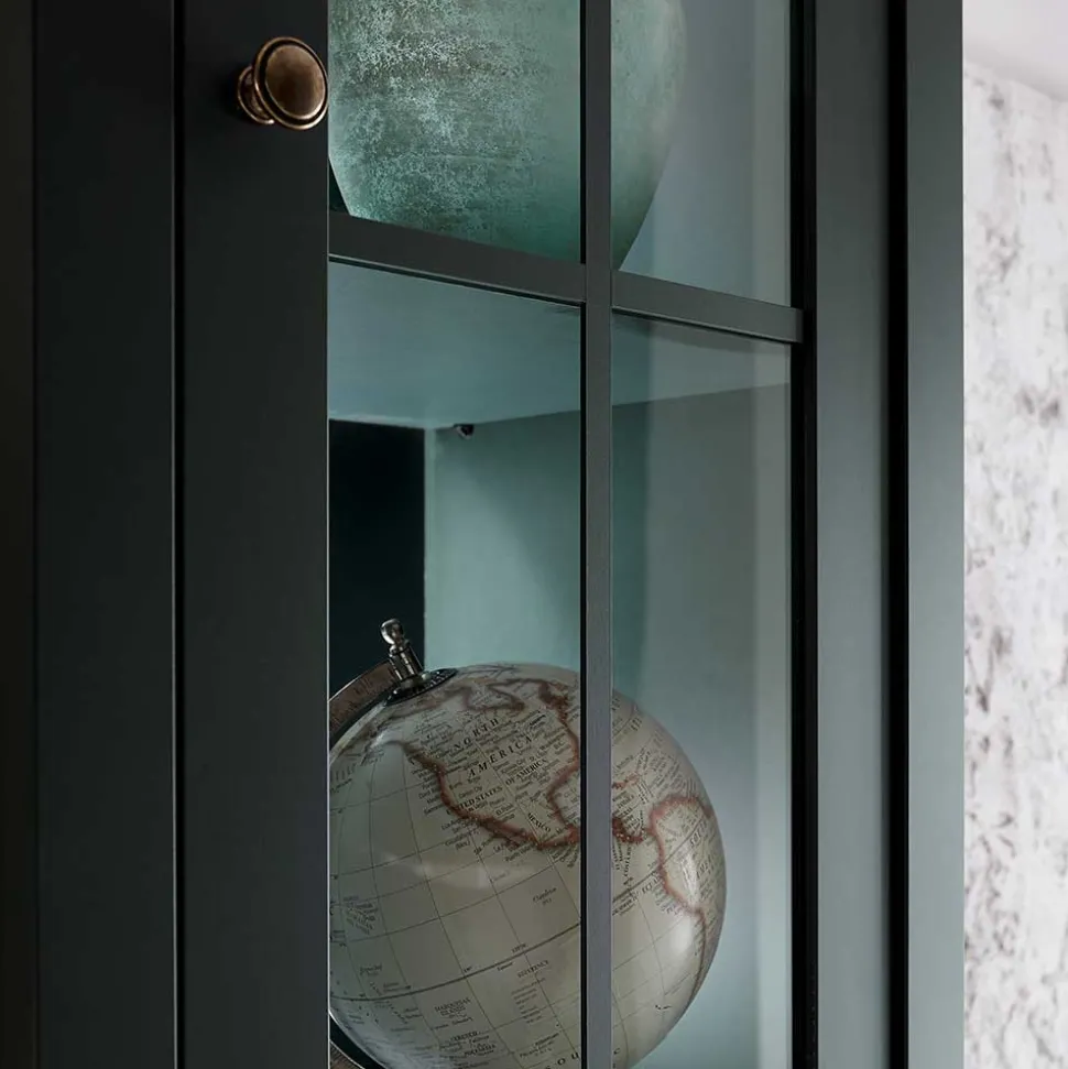 Country Vitrinenschrank in Dunkelgrün - Niestov