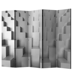 3D Effekt Paravent in Grau Weiß - Jule