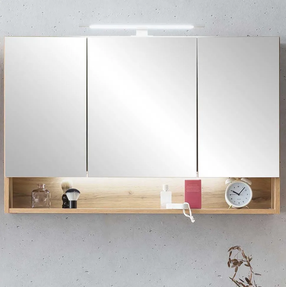 3D Spiegelschrank in Wildeiche Nachbildung - Tofias