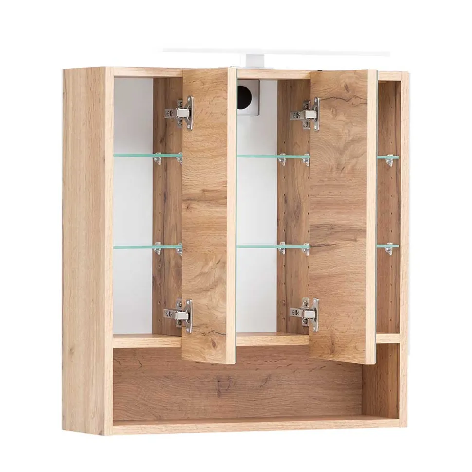 3D Spiegelschrank in Wildeiche Nachbildung - Tofias