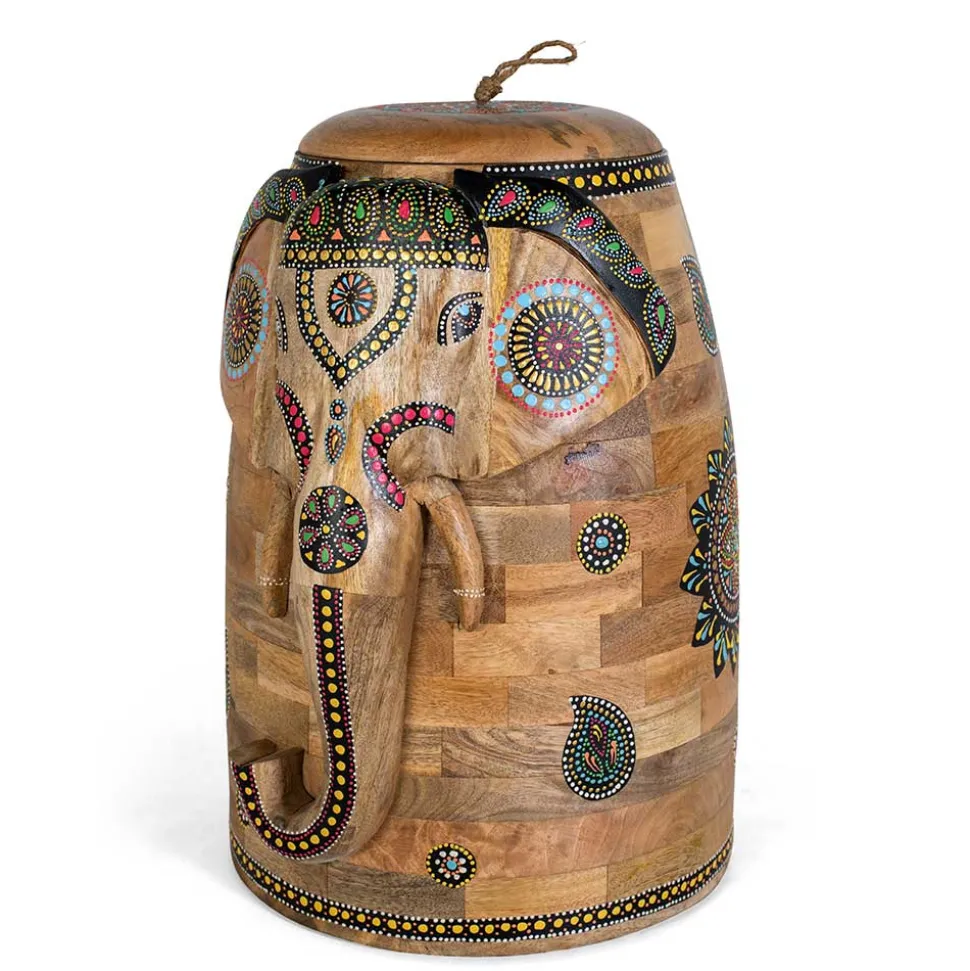 Dekorative Orient Truhe mit Elefanten Kopf - Santjana