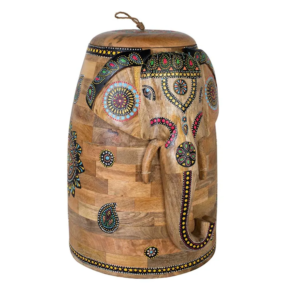 Dekorative Orient Truhe mit Elefanten Kopf - Santjana