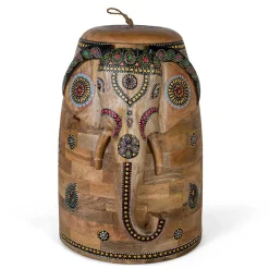 Dekorative Orient Truhe mit Elefanten Kopf - Santjana