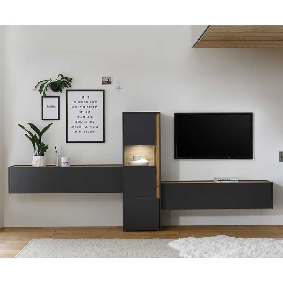 Design Anbauwand fürs Wohnzimmer - Ahilav (dreiteilig)