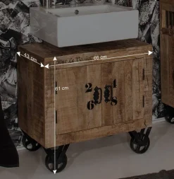 Design Badmöbel aus Massivholz - Indri (vierteilig)