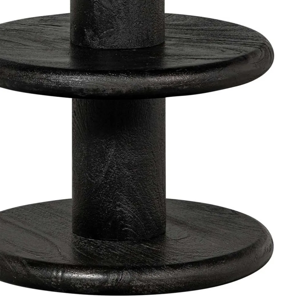 Design Barhocker aus schwarzem Massivholz - Vionna