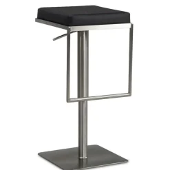 Design Barhocker in Schwarz und Silber - Hallein